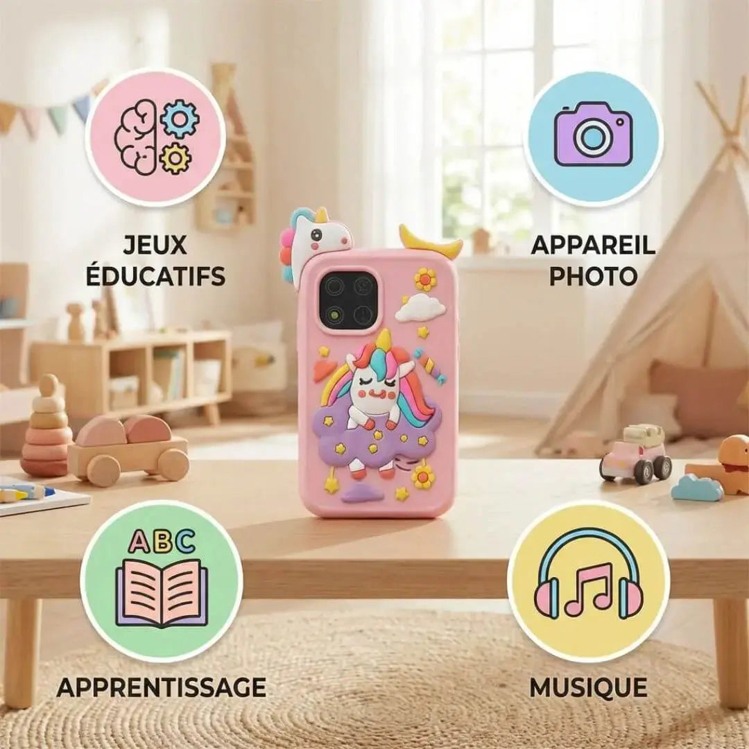 Smartphone éducatif enfant avec caméra – Jeux, musique et apprentissage