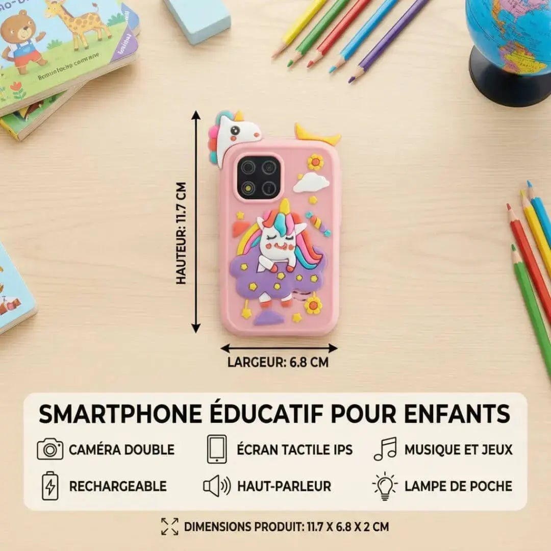 Smartphone éducatif enfant avec caméra – Jeux, musique et apprentissage