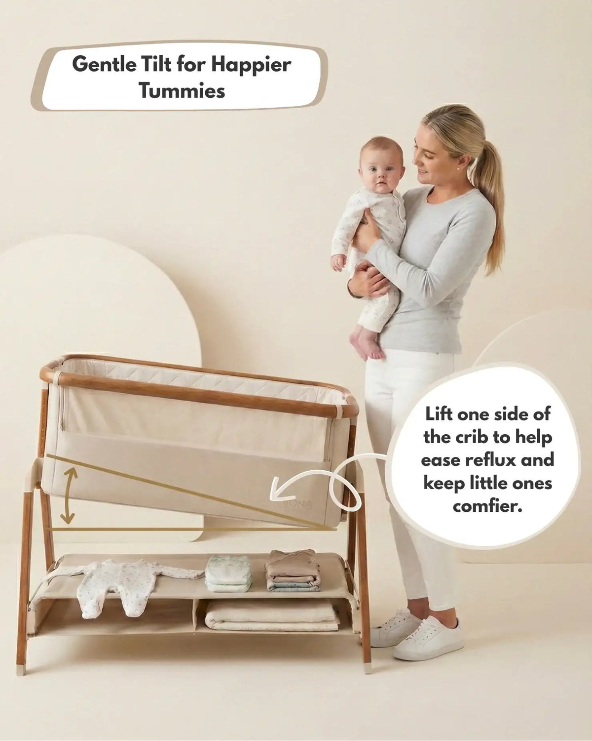 Lit bébé Sona Chevet - Beige