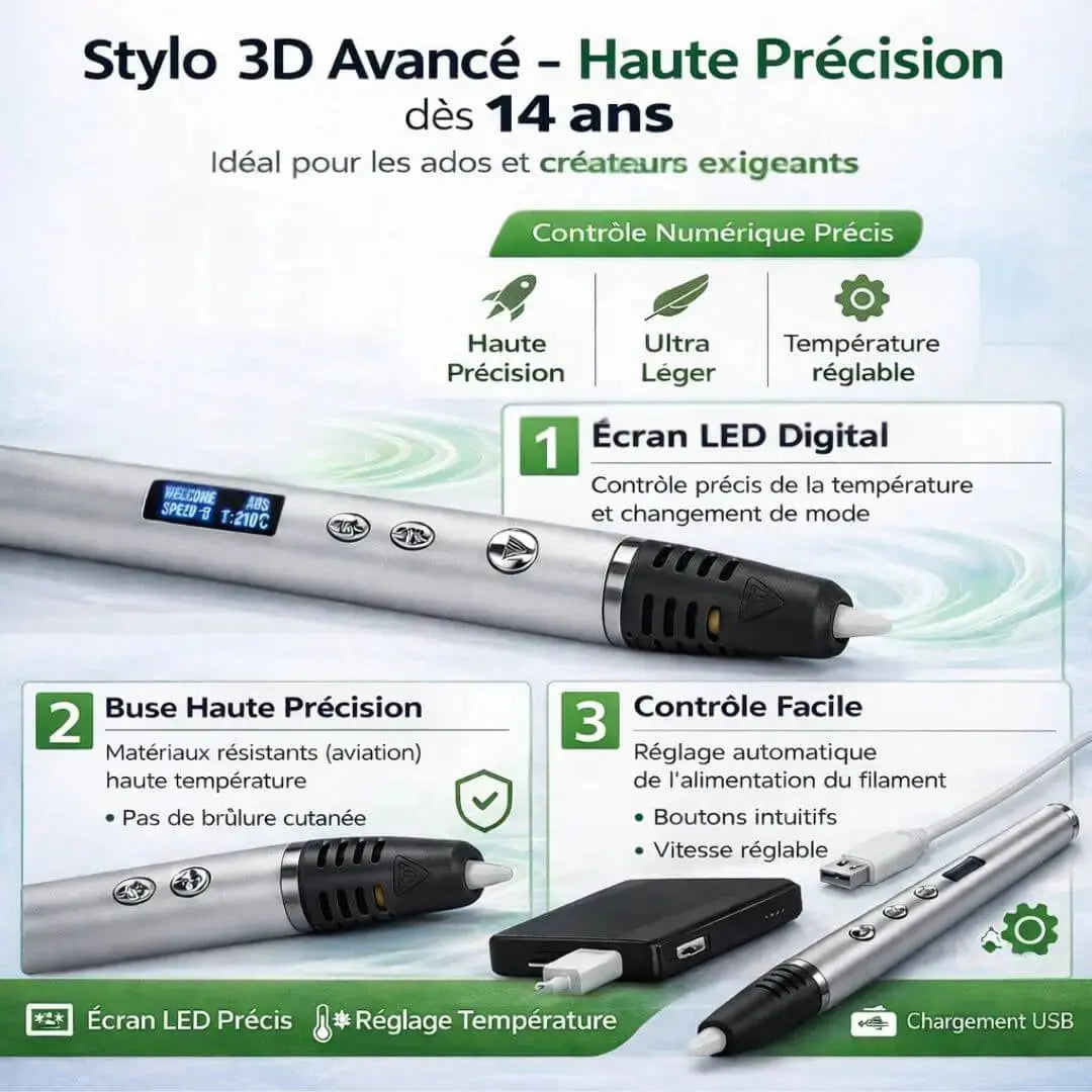 Stylo 3D Avancé – Haute Précision dès 14 ans