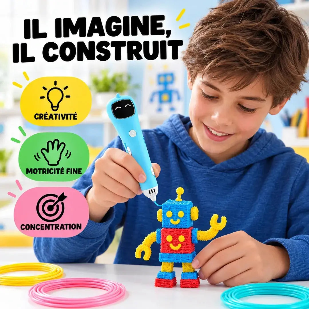 Stylo 3D Enfant Rechargeable – Création Illimitée dès 10 ans