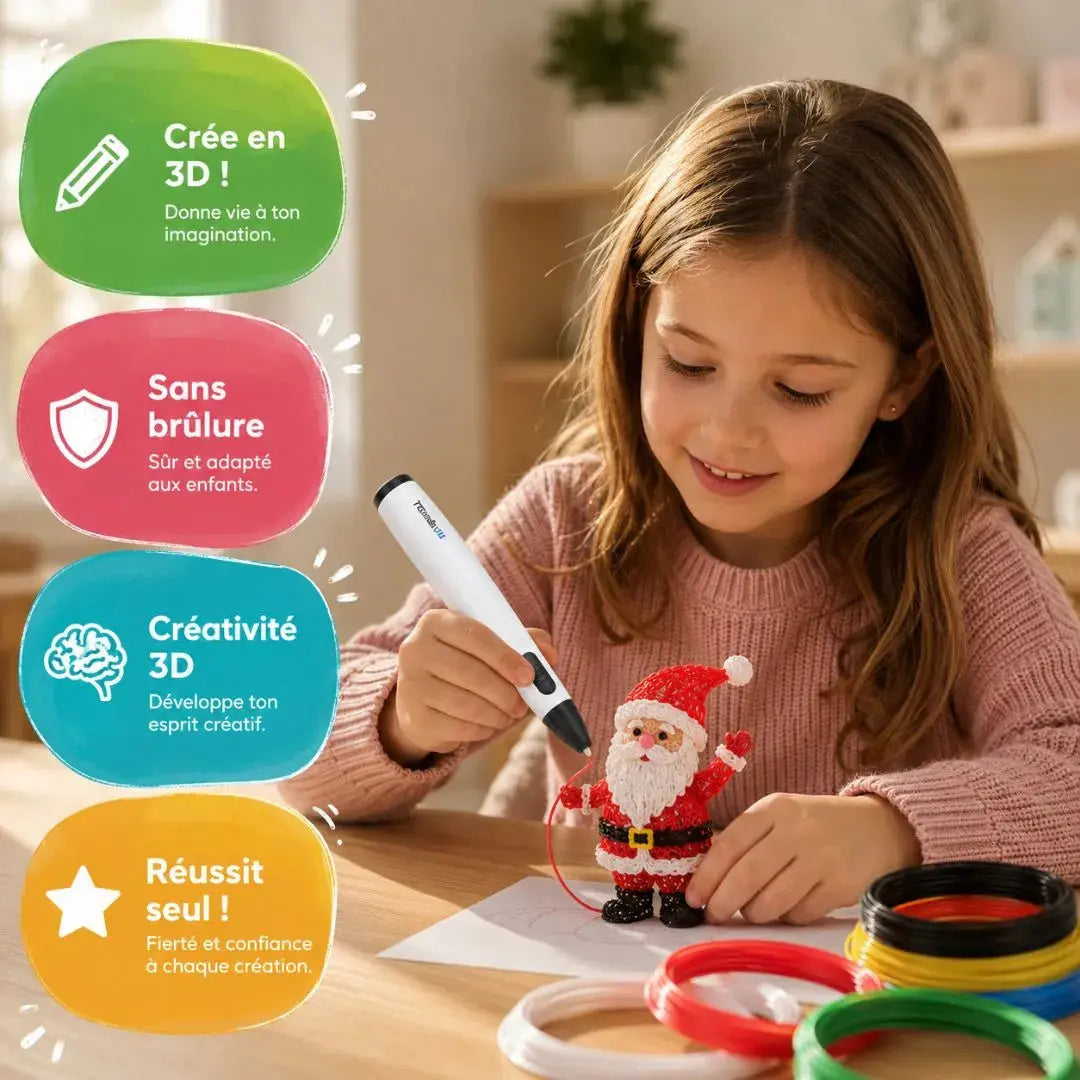 Stylo Impression 3D dès 8 ans  – Basse Température Sécurisé Enfant