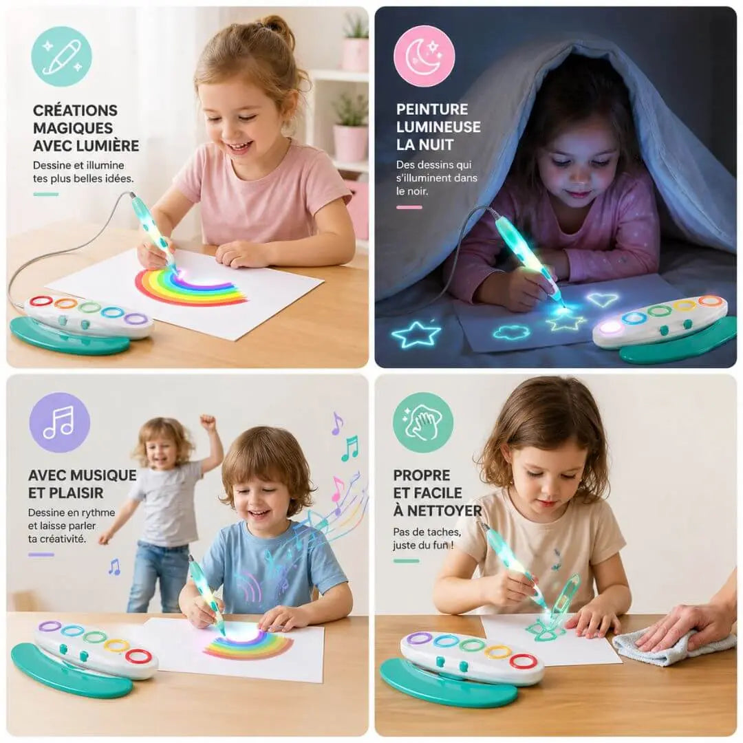 Stylo Magique Lumineux Enfant – Dessin Interactif