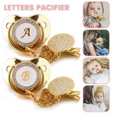 Sucette Tétine & Attache Tétine Or Initiale - Babystyle