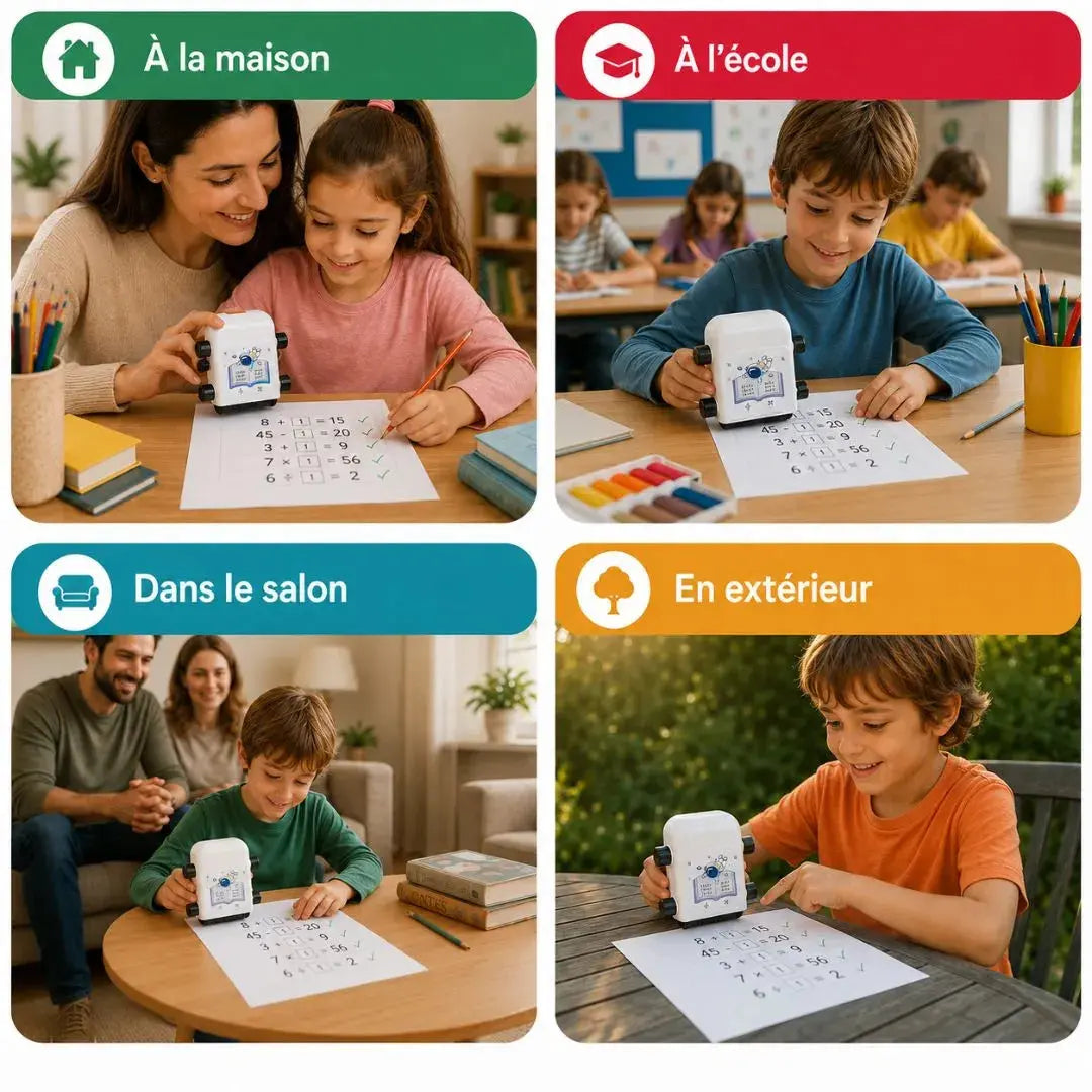 Table de Multiplication CE1 – Tampon Rotatif 4 Opérations – Dès 6 Ans
