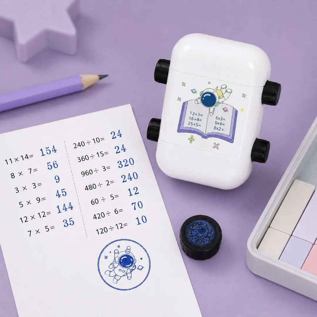 Table de Multiplication CE1 – Tampon Rotatif 4 Opérations – Dès 6 Ans