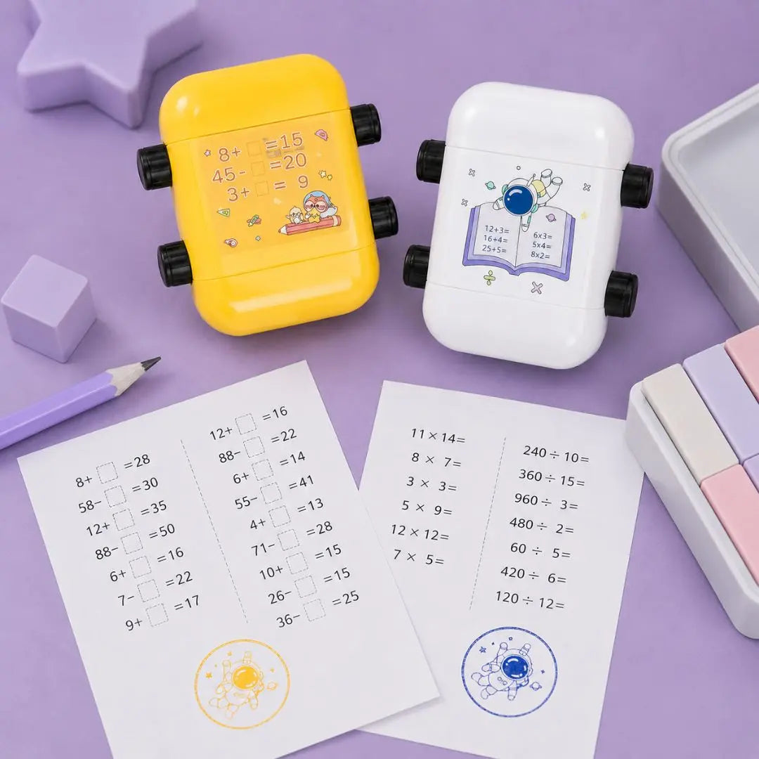 Table de Multiplication CE1 – Tampon Rotatif 4 Opérations – Dès 6 Ans