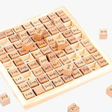 Natural Wood Montessori Multiplication Table - EduMath