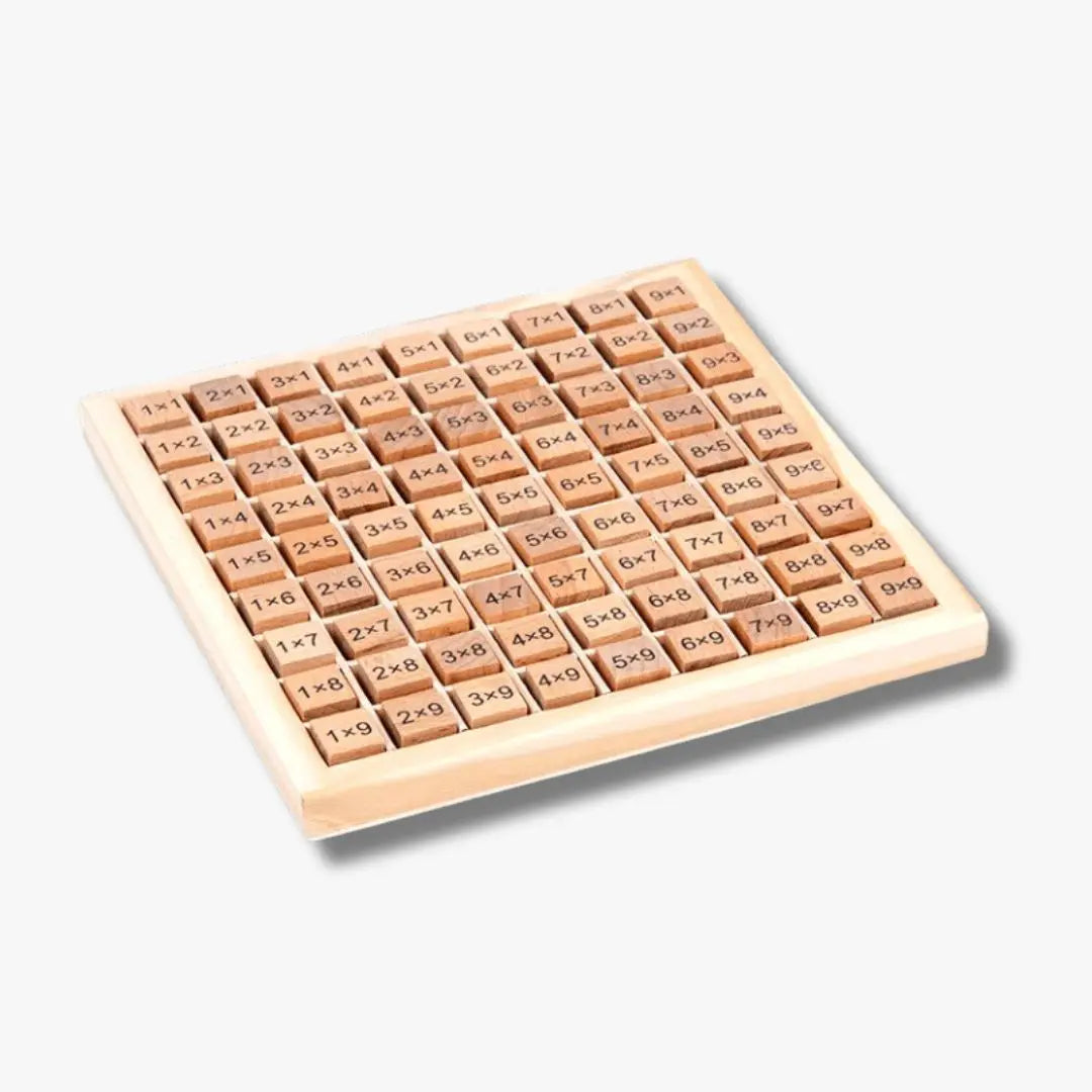 Natural Wood Montessori Multiplication Table - EduMath
