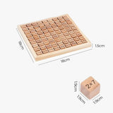 Natural Wood Montessori Multiplication Table - EduMath