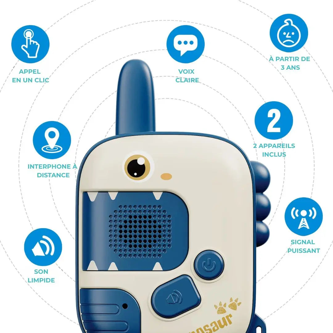 Talkie Walkie Enfant Dinosaure avec Portée 1000m - DinoWave