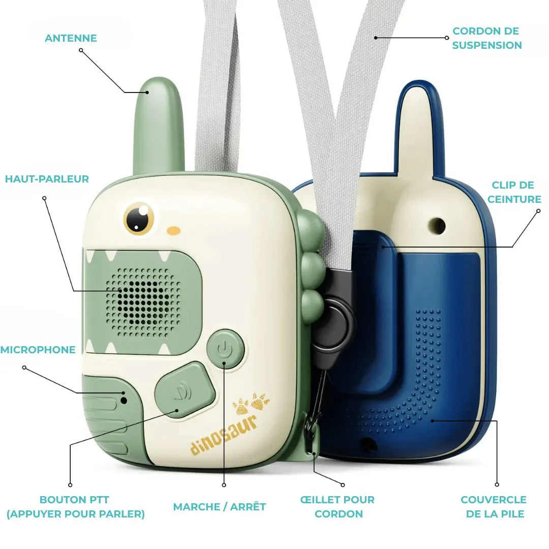 Talkie Walkie Enfant Dinosaure avec Portée 1000m - DinoWave