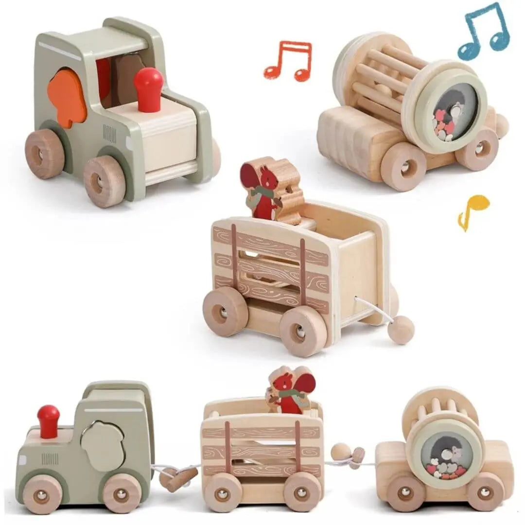 Train en Bois Animalier Montessori - Wooden Train Toy