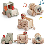 Train en Bois Animalier Montessori - Wooden Train Toy
