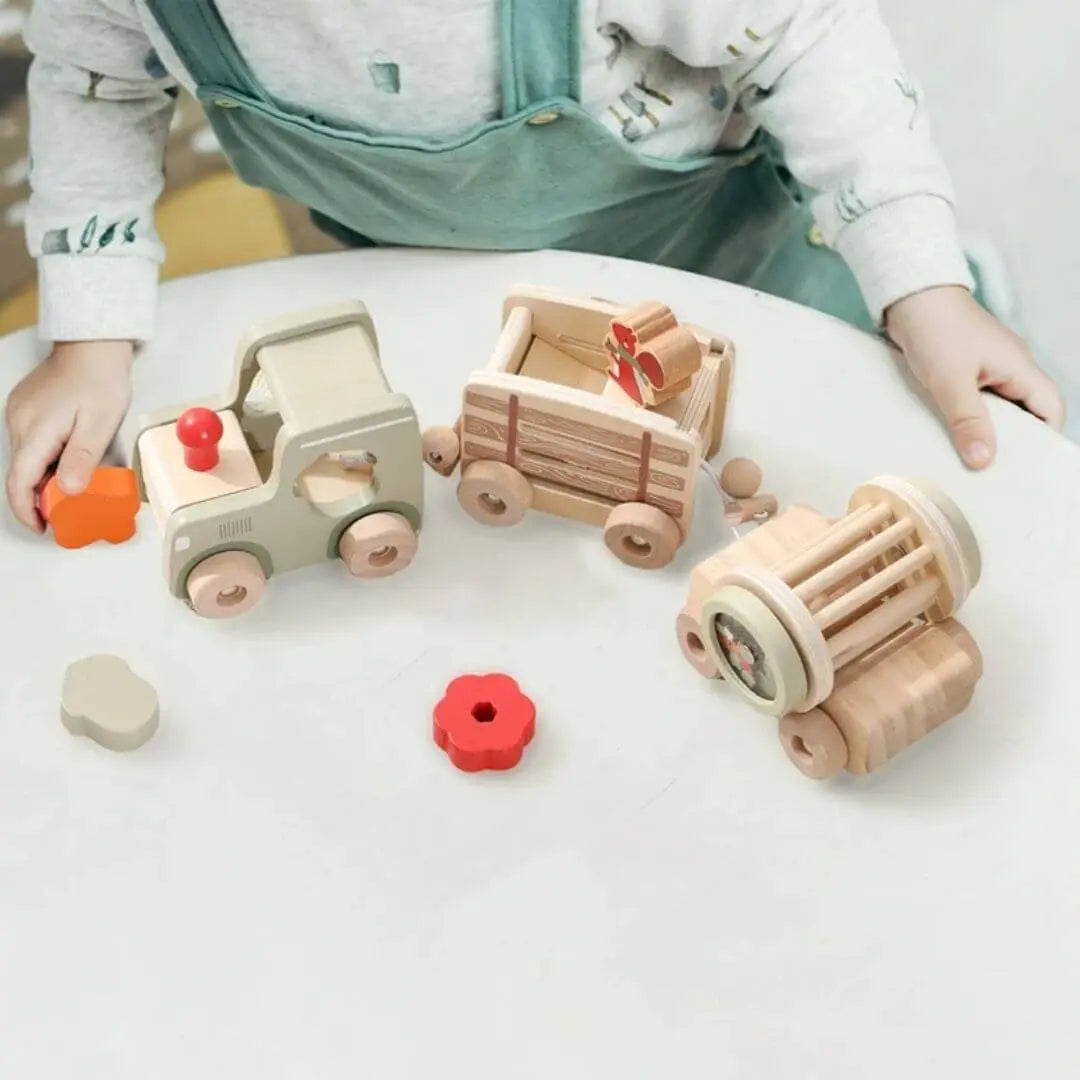 Train en Bois Animalier Montessori - Wooden Train Toy