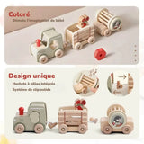 Train en Bois Animalier Montessori - Wooden Train Toy