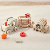 Train en Bois Animalier Montessori - Wooden Train Toy