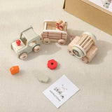 Train en Bois Animalier Montessori - Wooden Train Toy