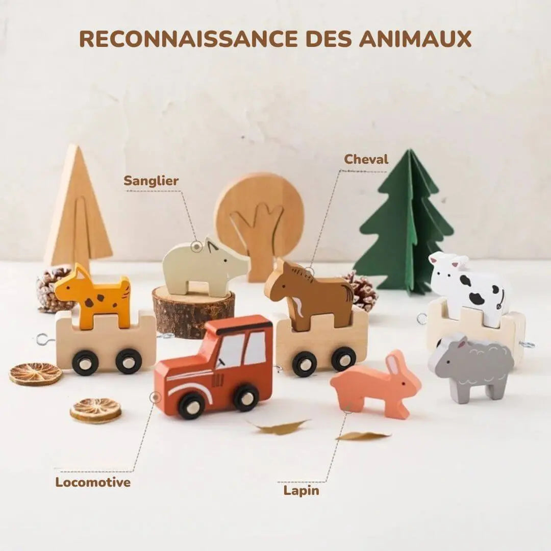 Train en Bois avec Animaux à Trier – FarmTrain