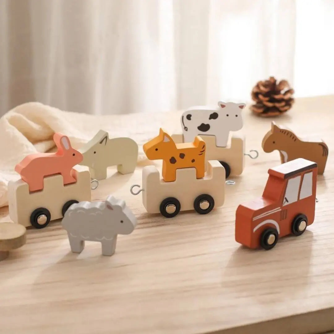 Train en Bois avec Animaux à Trier – FarmTrain