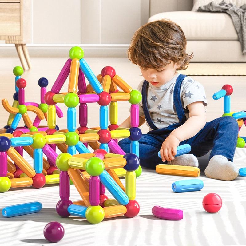 Jeu de bloc contruction magnétique Montessori - Magnetoy