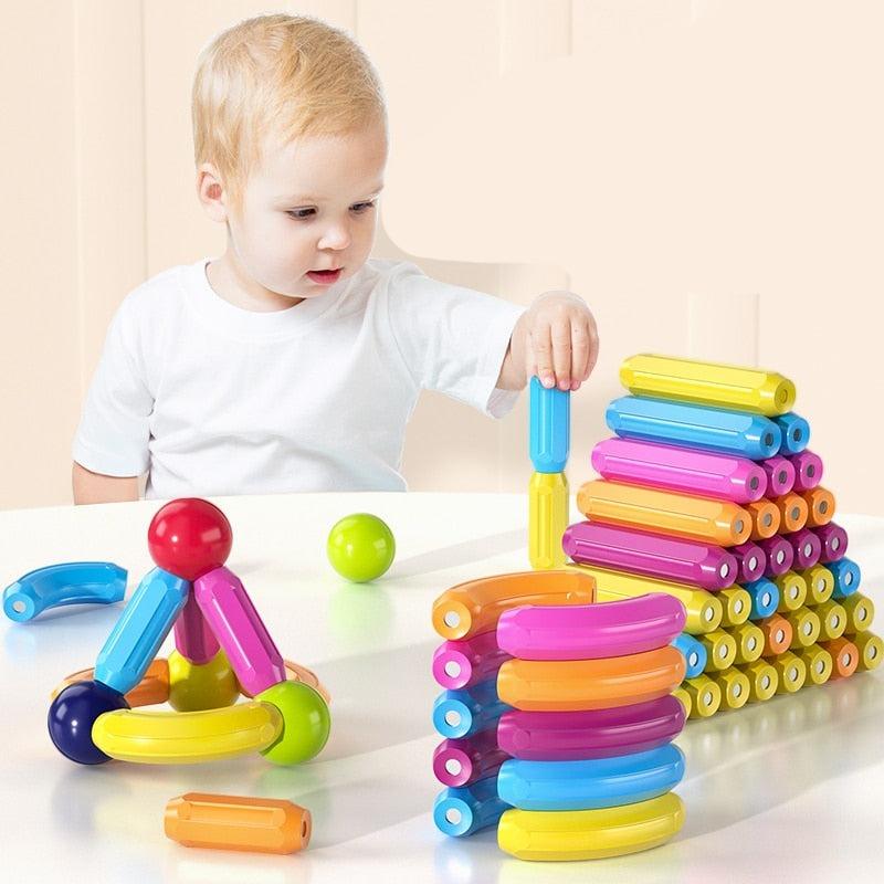 Jeu de bloc contruction magnétique Montessori - Magnetoy