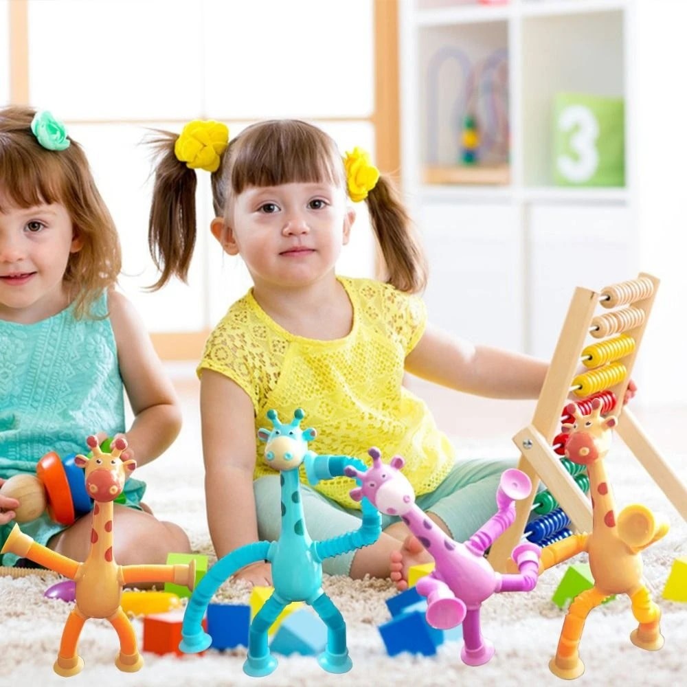Lot de 4 Girafes à Ventouse Télescopique