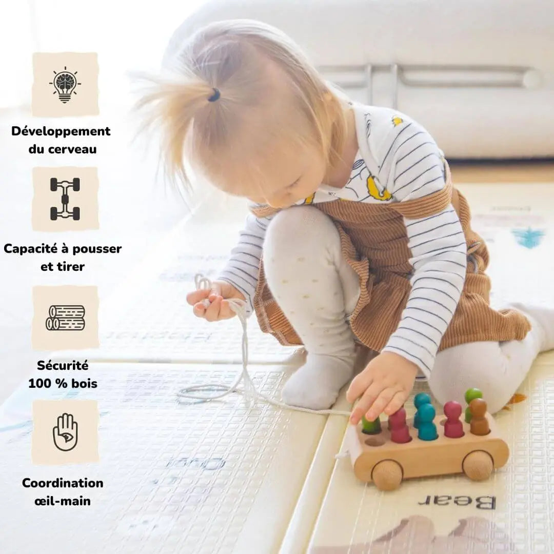 Voiture en Bois Montessori Figurines  – MiniPeople