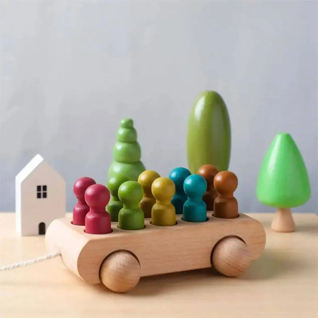 Voiture en Bois Montessori Figurines  – MiniPeople