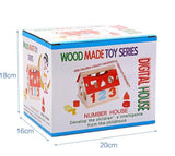 WisdomWood Montessori Maison de Tri des Chiffres et Formes (Puzzle en Bois 3D)