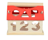 WisdomWood Montessori Maison de Tri des Chiffres et Formes (Puzzle en Bois 3D)