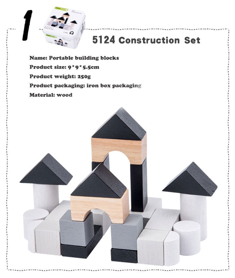 Boîte de Puzzle de Voyage Montessori (Blocs Cognitifs 6-en-1)