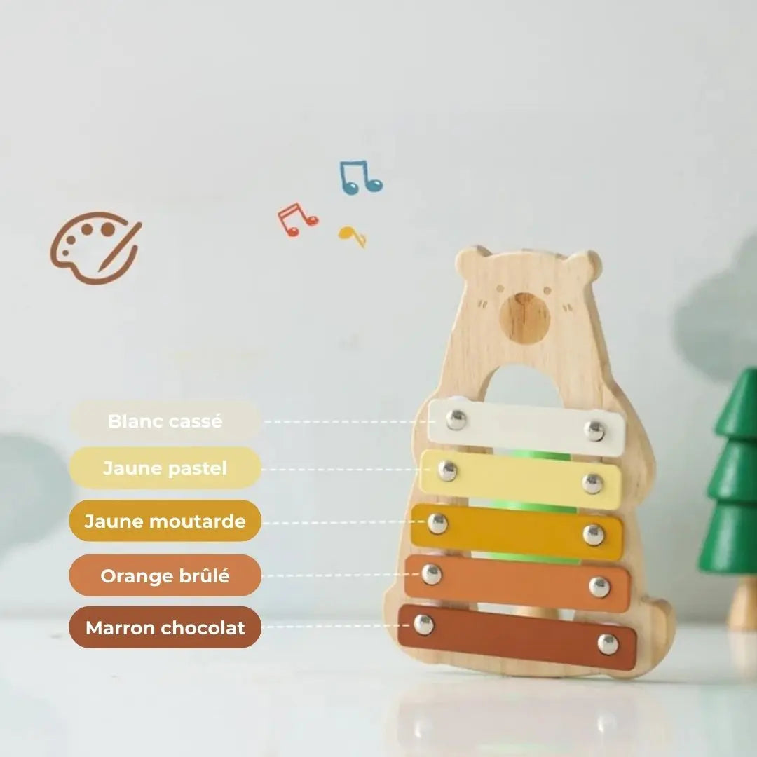 Xylophone en bois 5 notes pour bébé - HappyBear