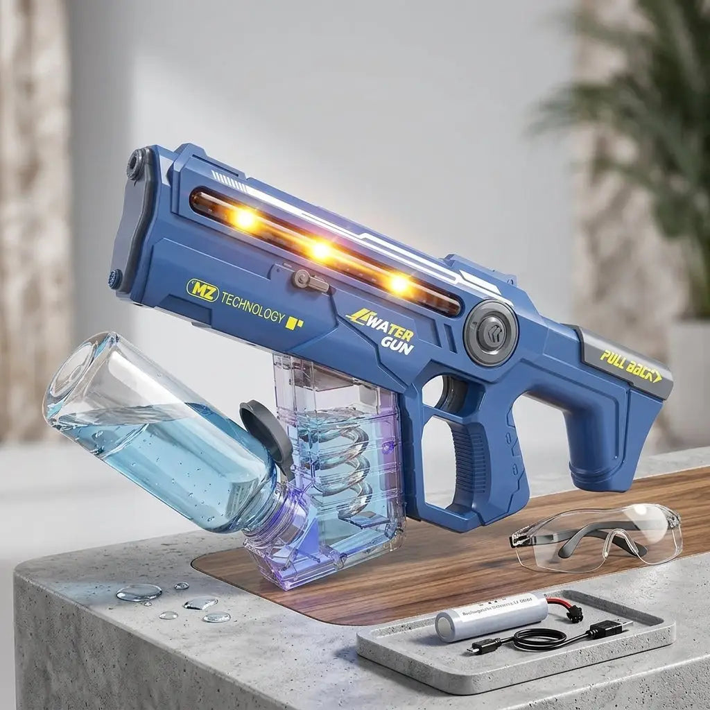 Pistolet à eau électrique rechargeable avec lumières