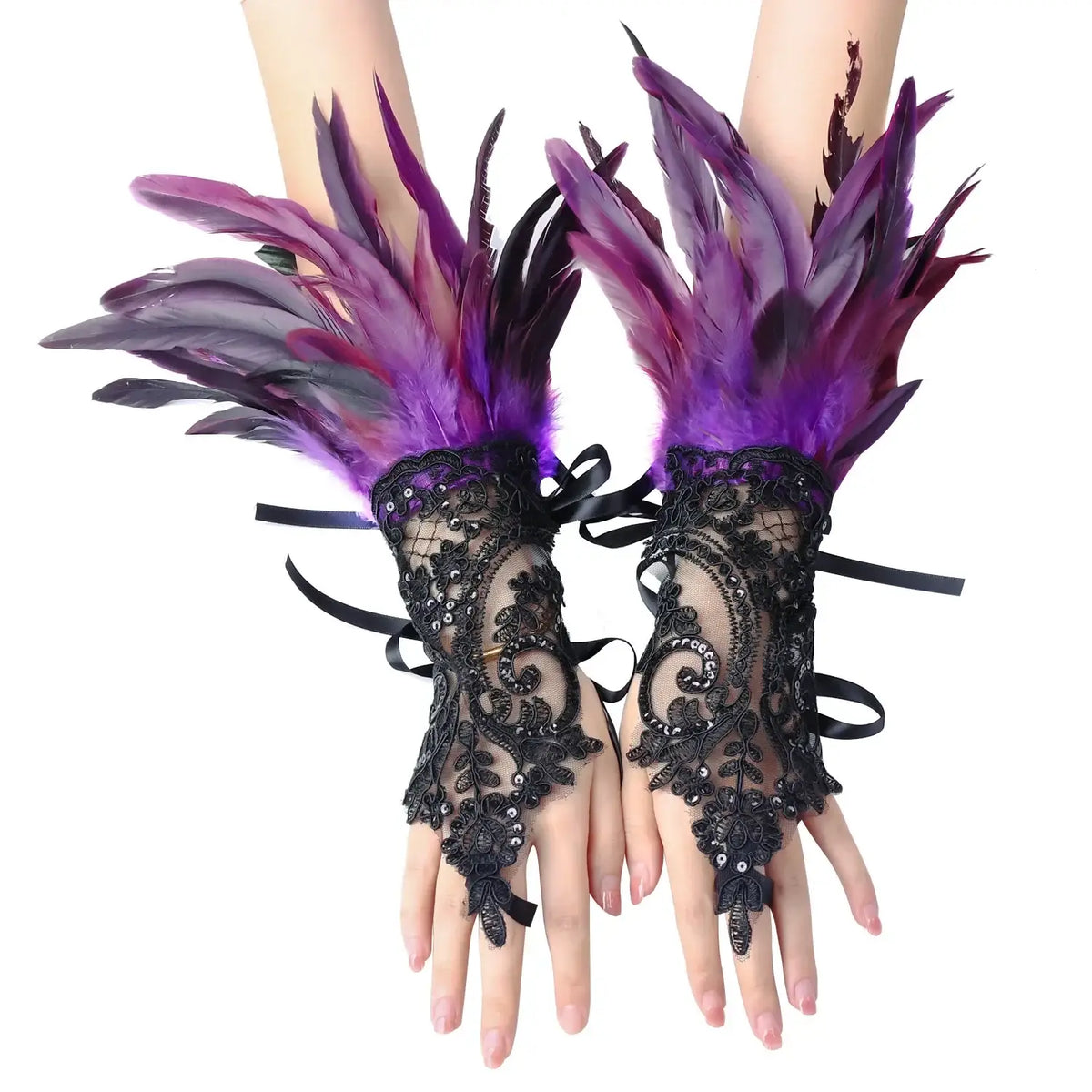 Gants en plumes Bal masqué