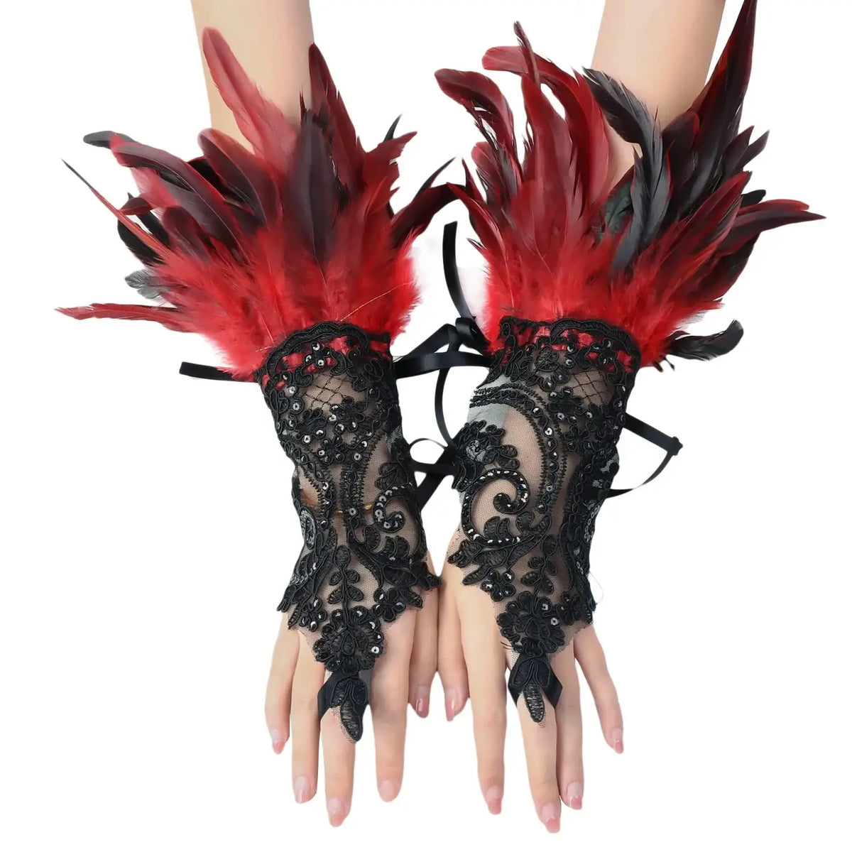 Gants en plumes Bal masqué