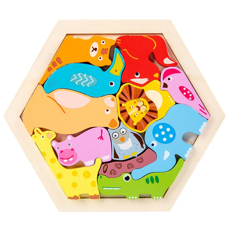 Puzzles Montessori Animaux Fruits et Véhicules