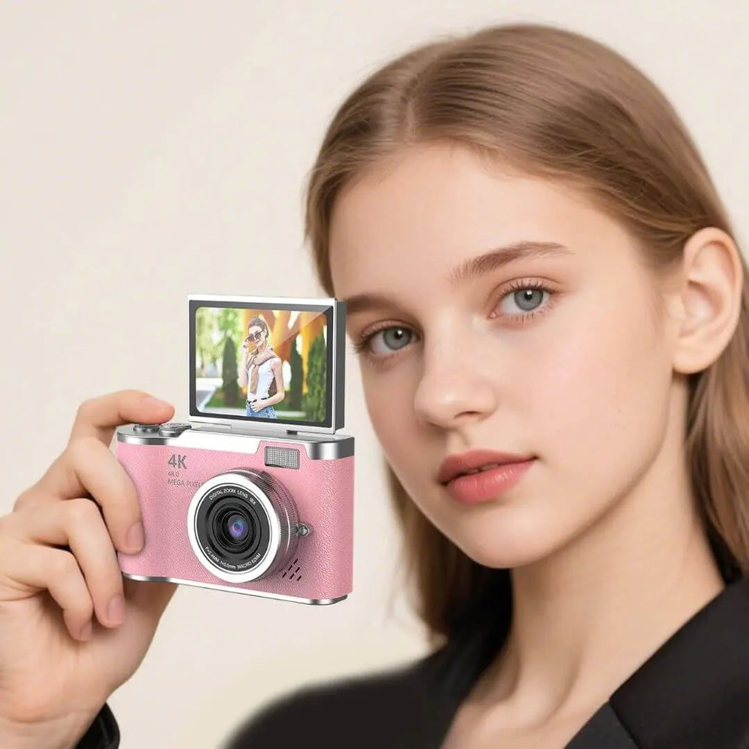 Fotocamera per Bambini 4K HD 48MP con Schermo Rotante 180° – PixyCam