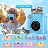 Appareil Photo Enfant – Impression Thermique – PixiPlay Bleu