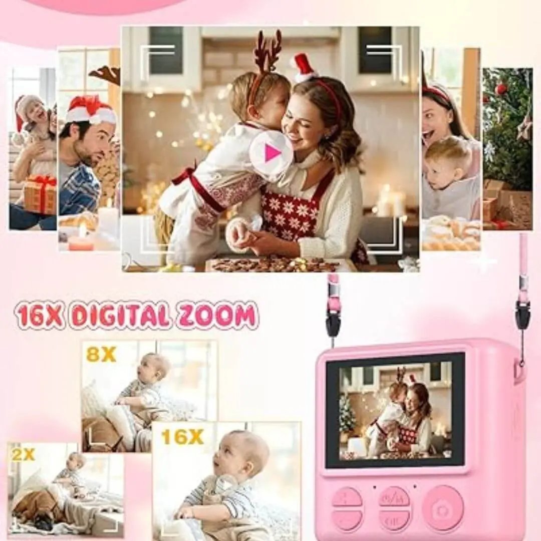 Appareil Photo Enfant – Impression Thermique – PixiPlay Rose