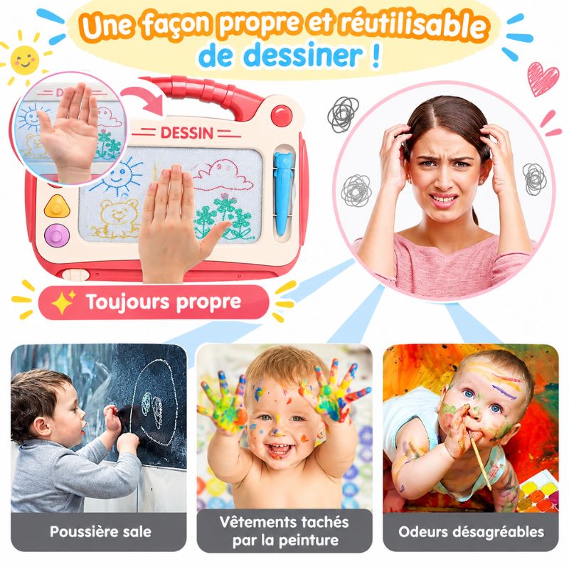 Ardoise Magnétique Enfant Effaçable | DoodlePad