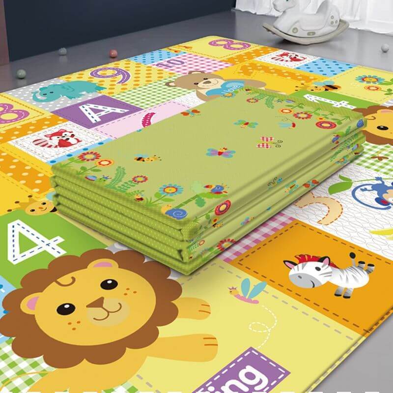 Grand Tapis de Jeu Pliable (Impression Safari et Nature Recto-Verso)