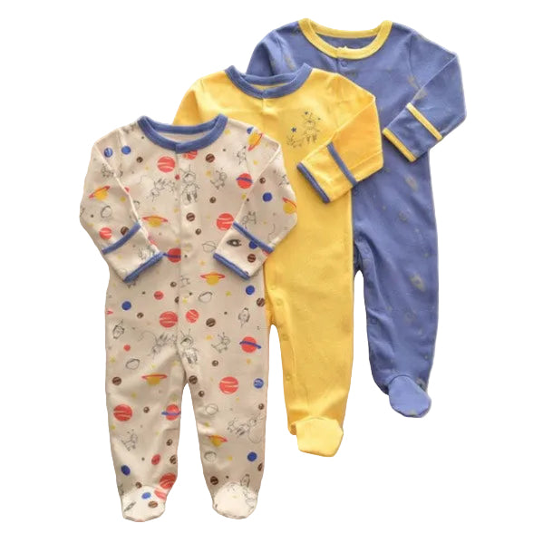 Ensemble Cadeau 3 pièces Onesie en Coton Essentiel (Coton Classe A)