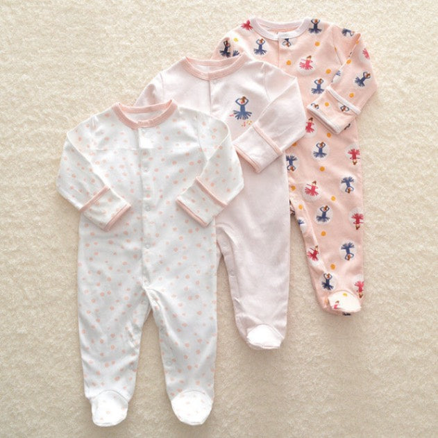 Ensemble Cadeau 3 pièces Onesie en Coton Essentiel (Coton Classe A)