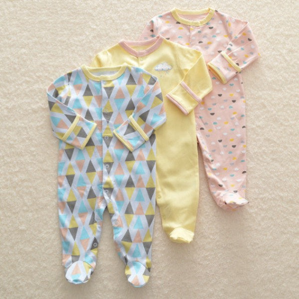 Ensemble Cadeau 3 pièces Onesie en Coton Essentiel (Coton Classe A)