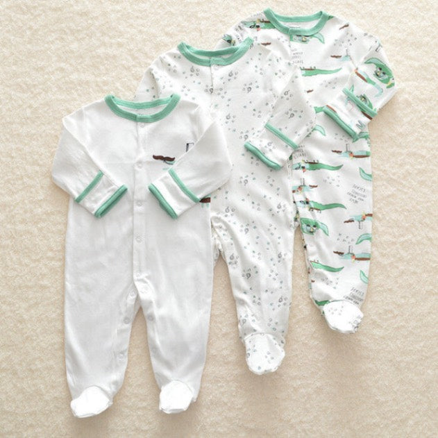 Ensemble Cadeau 3 pièces Onesie en Coton Essentiel (Coton Classe A)
