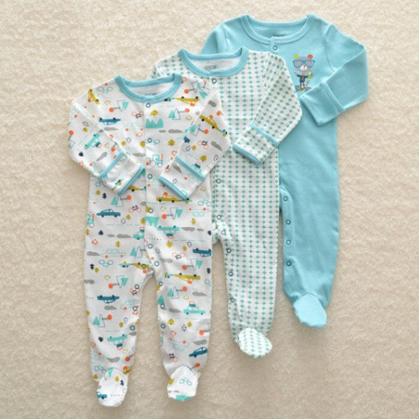 Ensemble Cadeau 3 pièces Onesie en Coton Essentiel (Coton Classe A)