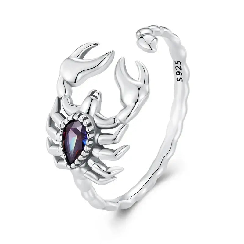 Bague Argent 925 Scorpion Diamant