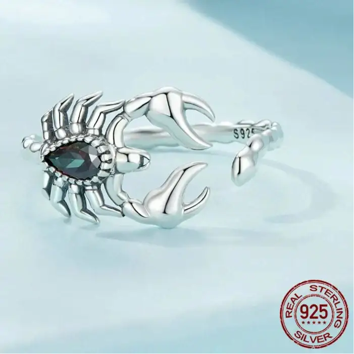 Bague Argent 925 Scorpion Diamant