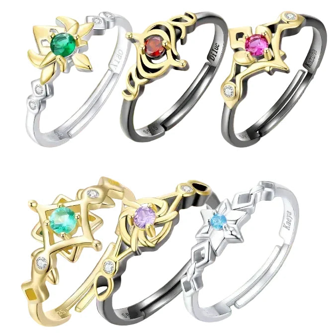 Bague Argent Anime Genshin Impact